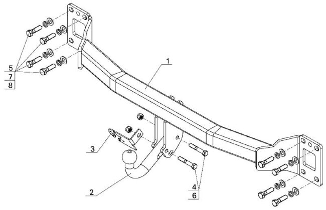 Фаркоп AvtoS AU 05 для Volkswagen Touareg I,II/Porsche Cayenne/Audi Q7 Фаркоп AvtoS AU 05 для Volkswagen Touareg I,II/Porsche Cayenne/Audi Q7